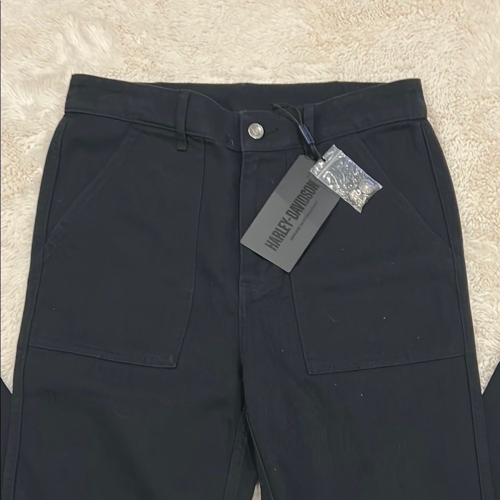 NWT Harley-Davidson Black Straight Leg Pants Size 10 - Picture 2 of 16